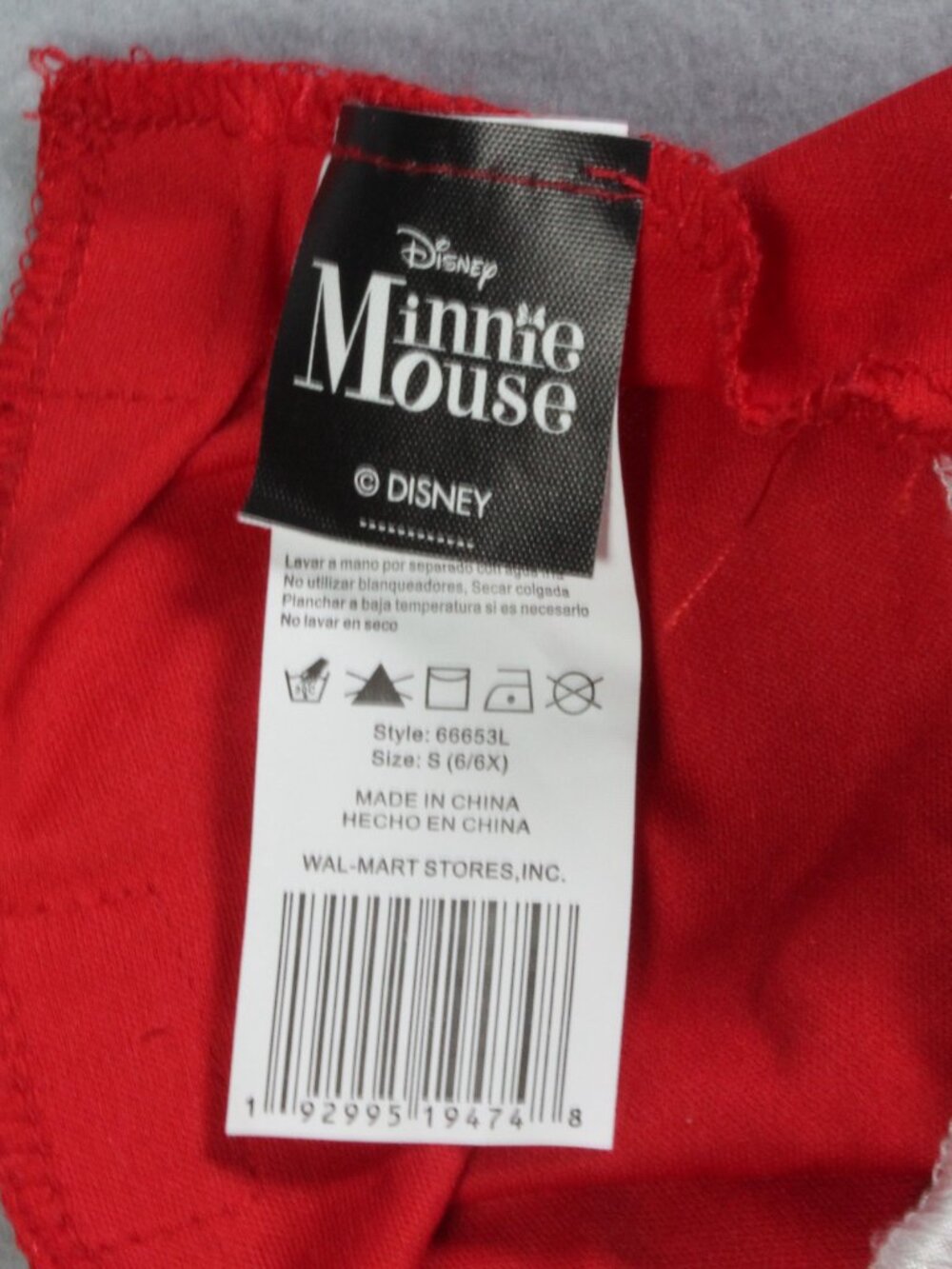 Classic Minnie Mouse Girls Costume Dress Ears Size S 6/6X Disney Used - Picture 4 of 4